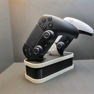 پایه دوبل دسته PS5 طرح مینیمال - نمای سه رخ