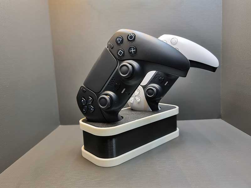 پایه دوبل دسته PS5 طرح مینیمال - نمای سه رخ